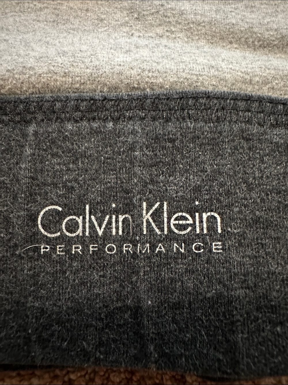 Calvin Klein Performance Two-Tone Gray, Cream & Black Sports Bra - Picture 3 of 3